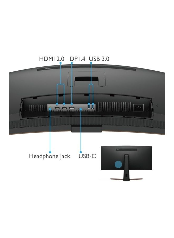 BenQ - 38 inch Curved Monitor, WQHD+ IPS Display, 60Hz Refresh Rate, 4ms (GtG) Response Time, Super Resolution, HDRi, Flicker-Free Technology, Eye Reminder, Built-in Speaker | EW3880R Black - Image 1