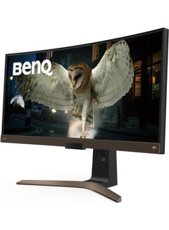 BenQ 38 inch Curved Monitor, WQHD+ IPS Display, 60Hz Refresh Rate, 4ms (GtG) Response Time, Super Resolution, HDRi, Flicker-Free Technology, Eye Reminder, Built-in Speaker | EW3880R Black  - Image 1