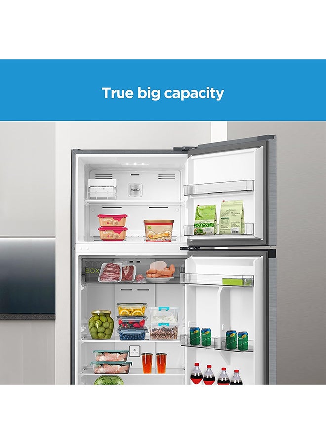 Midea - 645L Gross And 466L Net Capacity Top Mount Double Door Refrigerator, 2 Doors Frost Free Fridge Freezer With Smart Sensor And Humidity Control, Active-C Fresh, Multi-Air Flow MDRT645MTE46 Silver - Image 1