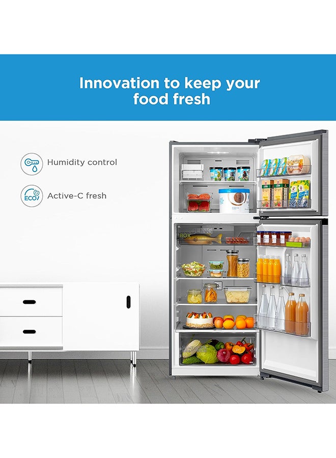 Midea - 580L Gross And 416L Net Capacity Top Mount Double Door Refrigerator, 2 Doors Frost Free Fridge Freezer With Smart Sensor And Humidity Control, Active-C Fresh, Multi-Air Flow 605 kW MDRT580MTE46, MDRT580MTE46D Silver - Image 1