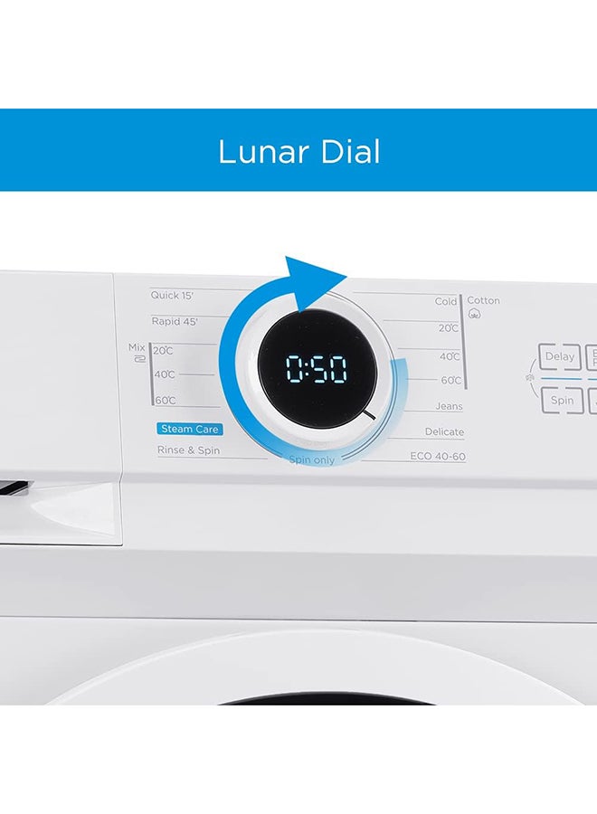 Midea - 6 Kg Front Load Washing Machine With Lunar Dial, 1000 RPM, 15 Programs, Fully Automatic Washer, Digital LED Display, Child Lock, Mute Function, 90° Hygiene 2050.0 W 2050 W MF100W60WAE / MF100W60W-GCC White - Image 1