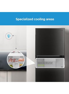 Midea 390L Gross And 266L Net Capacity Top Mount Double Door Refrigerator 2 Doors Frost Free Fridge Freezer With Smart Sensor And Humidity Control, Active-C Fresh, Multi-Air Flow, Electronic Control MDRT390MTE28 Dark Silver  - Image 4