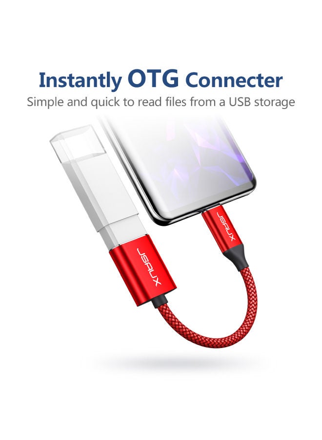 JSAUX - Usb C To Usb A 3.0 .16M Red - Image 1