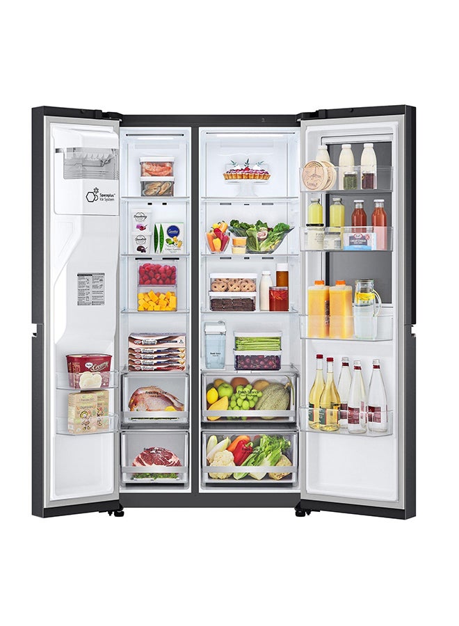 Side By Side Refrigerator 18.2Cu.ft, Freezer 7.3Cu.ft, InstaView,Linear Inverter LS32HVDMLV Platinum Silver