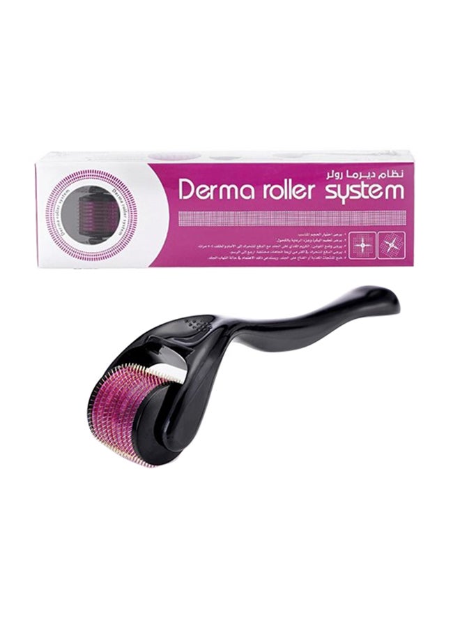 Derma Roller - 540-Piece Needles For The Treatment Of Wrinkles, Hair Loss And Baldness Black/Pink - Image 1