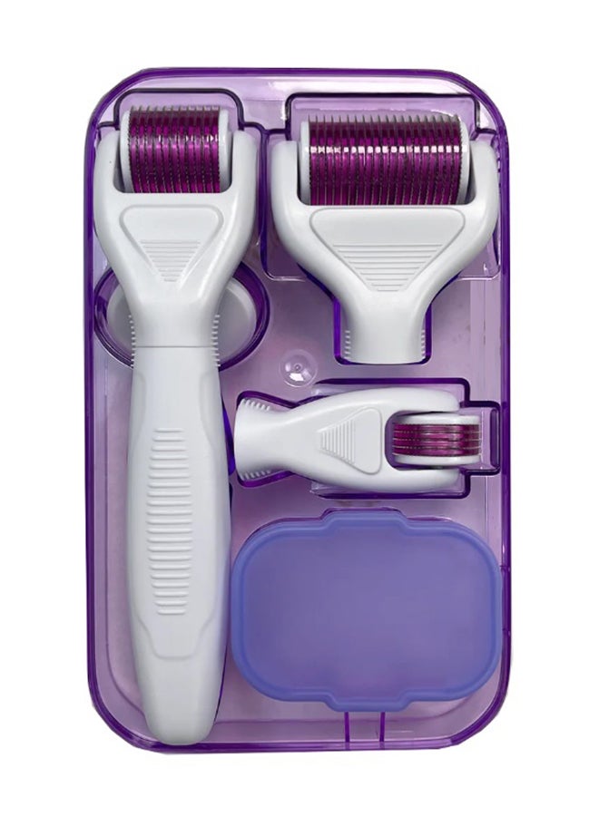 ديرما رولر أداة 5 في 1 أبيض أرجواني للعناية بالشعر والبشرة - Image 2