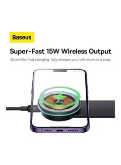 Baseus C02 Pro Magnetic Wireless Phone Holder 15W Magsafe Car Mount Phone Holder Compatible With Iphone 14/13/12 Tesla Car Bendable Memory Titanium Alloy For All Dashboard And Center Console Black  - Image 2