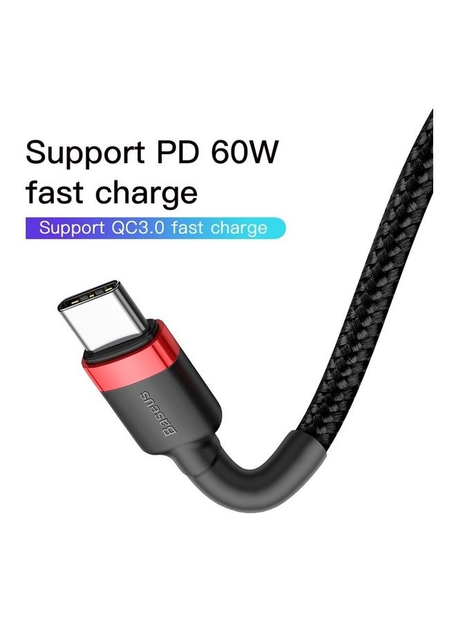 Baseus USB C to USB C Cable (1M), 60W Fast Charging USB Type C Charger Cable Braided for Samsung Galaxy, iPad Pro, MacBook Pro 2020, Surface Book 2,and All Type C Devices Red/Black Red/Black  - Image 2