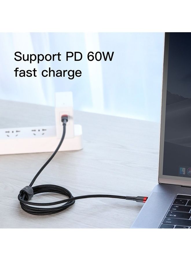 Baseus USB C to USB C Cable (1M), 60W Fast Charging USB Type C Charger Cable Braided for Samsung Galaxy, iPad Pro, MacBook Pro 2020, Surface Book 2,and All Type C Devices Red/Black Red/Black  - Image 4