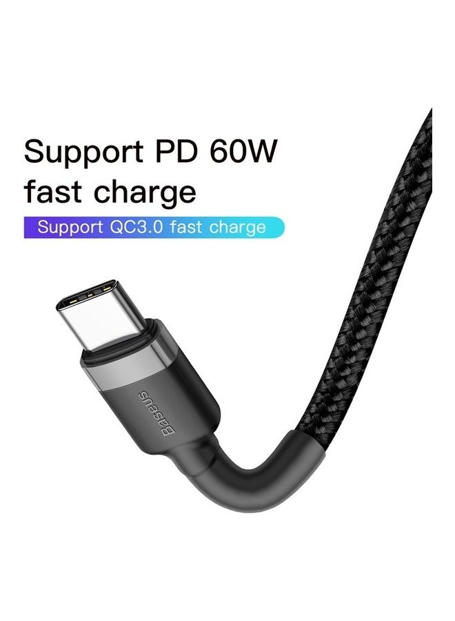 Baseus - USB C to USB C Cable (1M), 60W Fast Charging USB Type C Charger Cable Braided for Samsung Galaxy, iPad Pro, MacBook Pro 2020, Surface Book 2,and All Type C Devices Black Black - Image 1