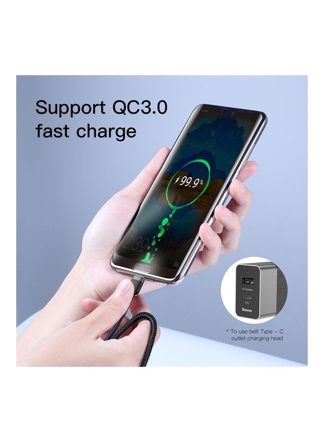 Baseus - USB C to USB C Cable (1M), 60W Fast Charging USB Type C Charger Cable Braided for Samsung Galaxy, iPad Pro, MacBook Pro 2020, Surface Book 2,and All Type C Devices Black Black - Image 1