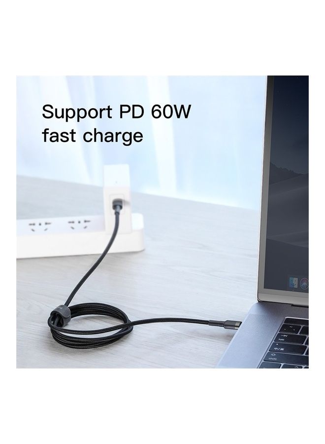 Baseus - USB C to USB C Cable (1M), 60W Fast Charging USB Type C Charger Cable Braided for Samsung Galaxy, iPad Pro, MacBook Pro 2020, Surface Book 2,and All Type C Devices Black Black - Image 1