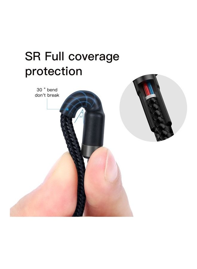 Baseus - USB C to USB C Cable (1M), 60W Fast Charging USB Type C Charger Cable Braided for Samsung Galaxy, iPad Pro, MacBook Pro 2020, Surface Book 2,and All Type C Devices Black Black - Image 1