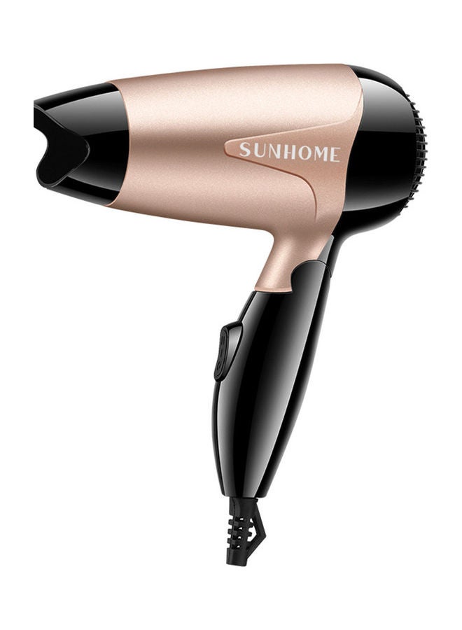 Sunhome - Mini Portable Hair Dryer 1200W Travel Friendly 2 Speed Settings Foldable Lightweight Gold - Image 1
