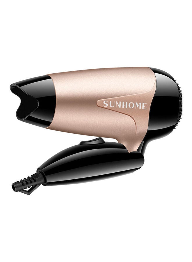 Sunhome - Mini Portable Hair Dryer 1200W Travel Friendly 2 Speed Settings Foldable Lightweight Gold - Image 1