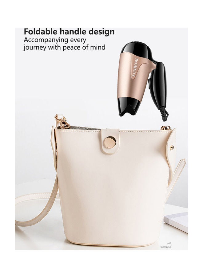 Sunhome - Mini Portable Hair Dryer 1200W Travel Friendly 2 Speed Settings Foldable Lightweight Gold - Image 1
