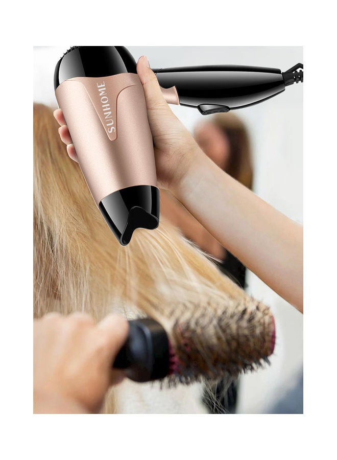 Sunhome - Mini Portable Hair Dryer 1200W Travel Friendly 2 Speed Settings Foldable Lightweight Gold - Image 1
