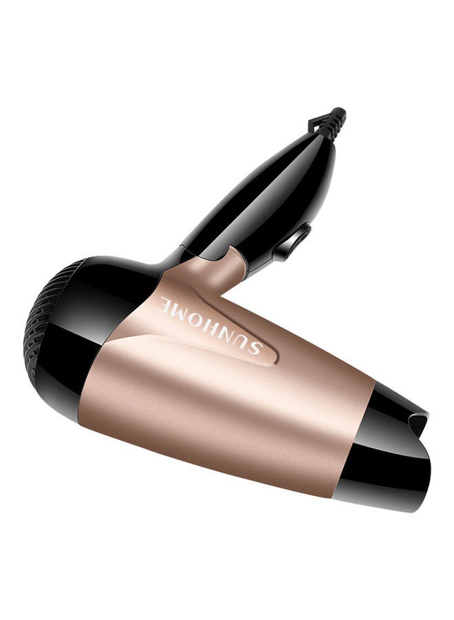 Sunhome - Mini Portable Hair Dryer 1200W Travel Friendly 2 Speed Settings Foldable Lightweight Gold - Image 1