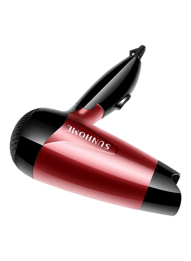 Sunhome - Mini Portable Hair Dryer 1200W Travel Friendly 2 Speed Settings Foldable Lightweight Red - Image 1