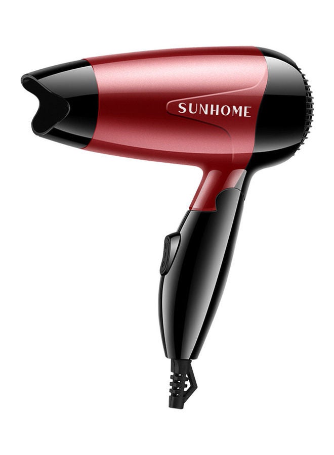Sunhome - Mini Portable Hair Dryer 1200W Travel Friendly 2 Speed Settings Foldable Lightweight Red - Image 1