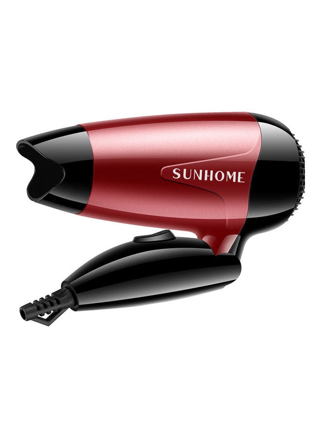 Sunhome - Mini Portable Hair Dryer 1200W Travel Friendly 2 Speed Settings Foldable Lightweight Red - Image 1
