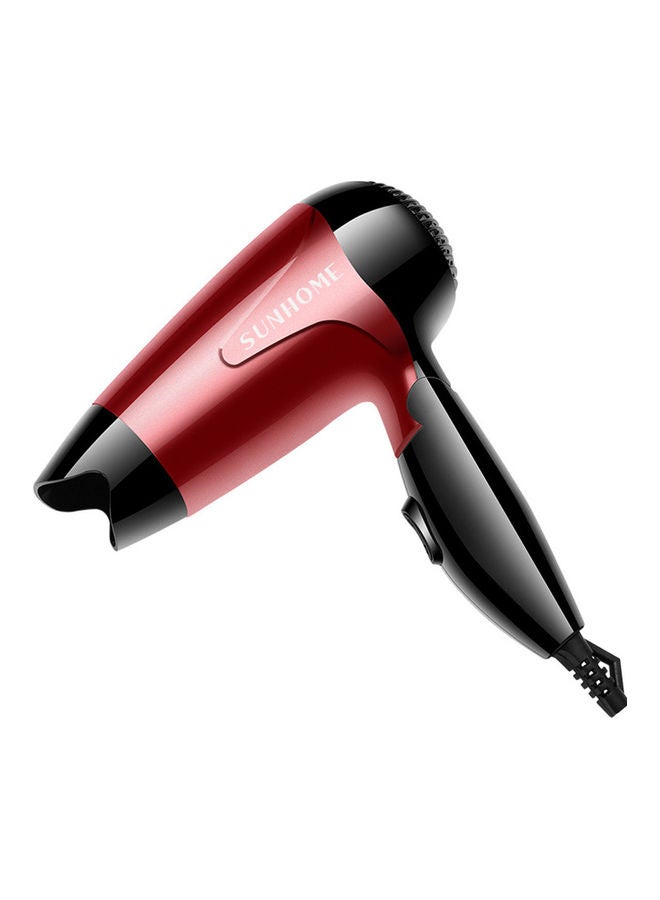 Sunhome - Mini Portable Hair Dryer 1200W Travel Friendly 2 Speed Settings Foldable Lightweight Red - Image 1