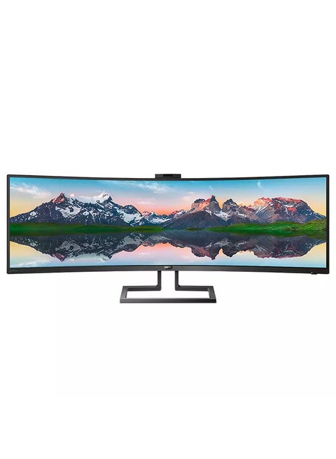 Brilliance 49-Inch SuperWide Curved Monitor, Dual QHD 5120x1440 32:9, USB-C Connectivity And Built-In KVM Switch, Pop-Up Webcam, Height Adjustable, LightSensor Black