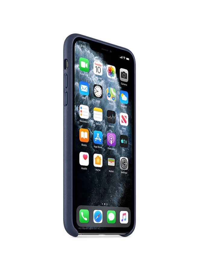Apple iPhone 11 Pro Max Leather Case Blue - Image 3