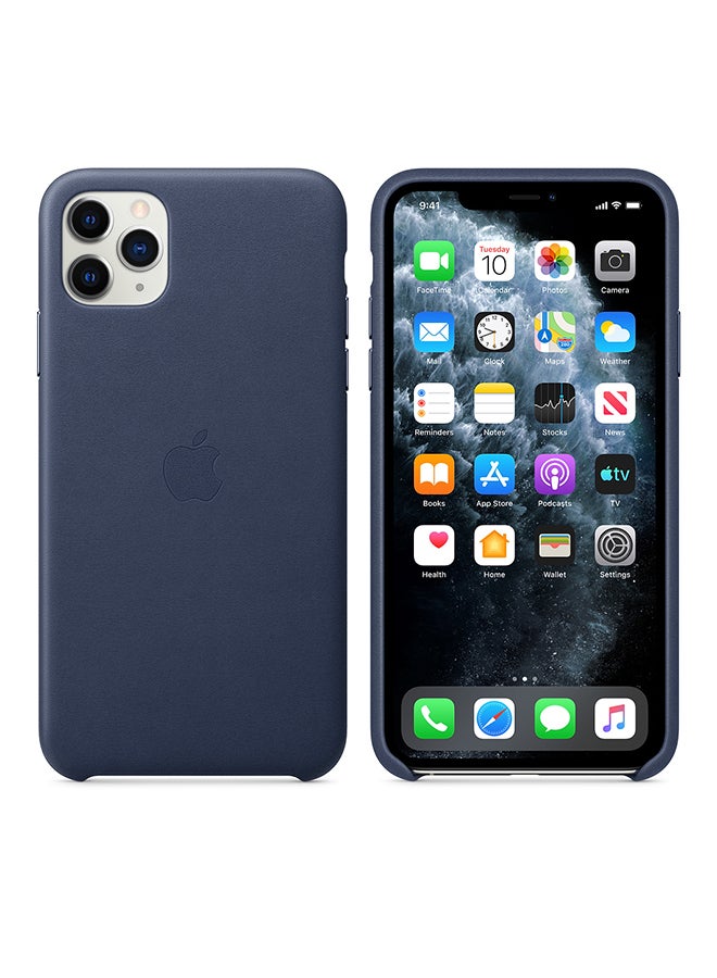 Apple iPhone 11 Pro Max Leather Case Blue - Image 4