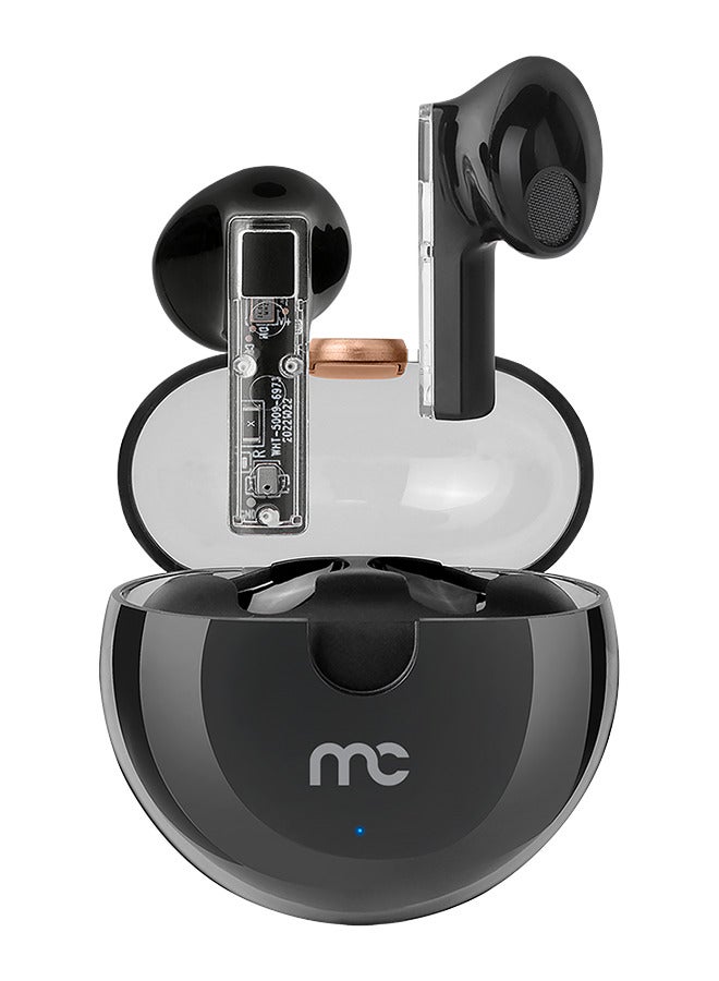 MYCANDY - TWS-B125TR Transparent True Wireless Black - Image 1