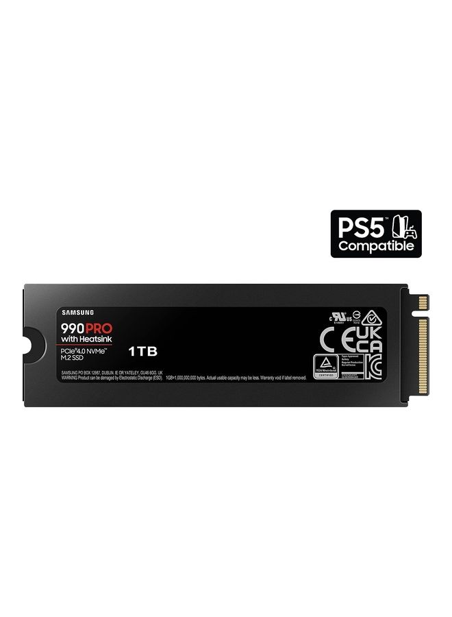 Samsung - 990 PRO With Heatsink SSD 1TB PCIe 4.0 M.2 Internal Solid State Drive Up to 7,450 MB/s Read, 6,900 MB/s Write With Heatsink MZ-V9P1T0CW 1 TB - Image 1