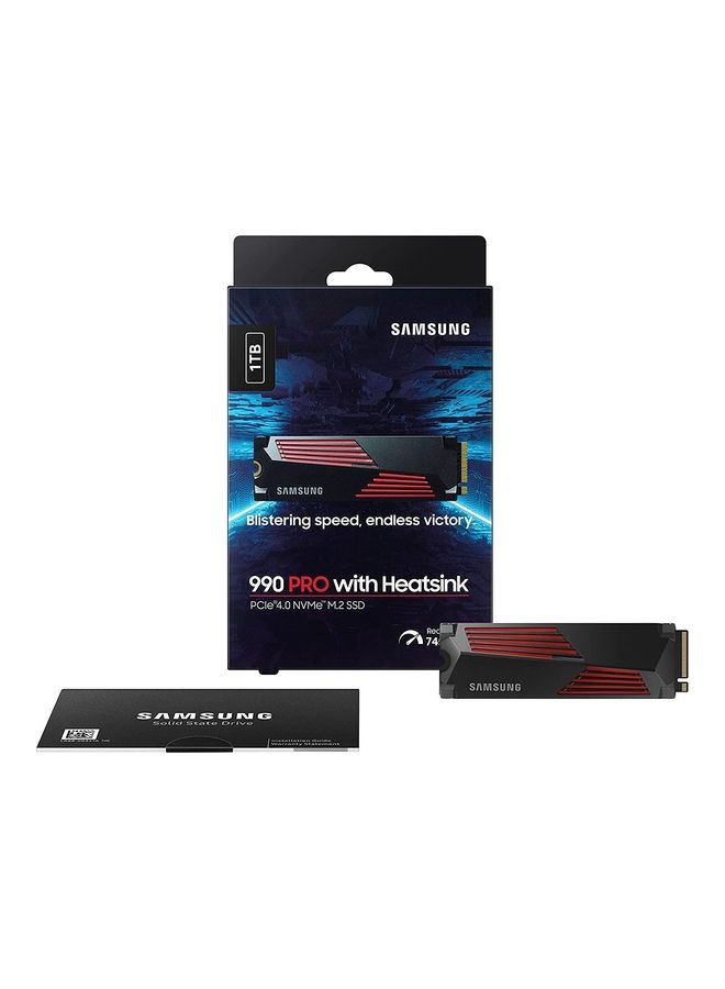 Samsung - 990 PRO With Heatsink SSD 1TB PCIe 4.0 M.2 Internal Solid State Drive Up to 7,450 MB/s Read, 6,900 MB/s Write With Heatsink MZ-V9P1T0CW 1 TB - Image 1