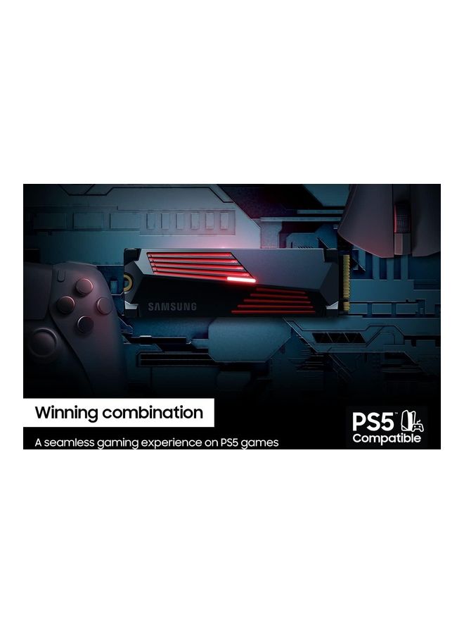 Samsung - 990 PRO With Heatsink SSD 1TB PCIe 4.0 M.2 Internal Solid State Drive Up to 7,450 MB/s Read, 6,900 MB/s Write With Heatsink MZ-V9P1T0CW 1 TB - Image 1
