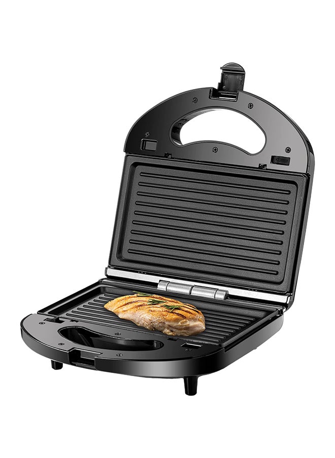 BLACK+DECKER - Sandwich & Grill Maker Non-Stick 2-in-1 Interchangeable Sandwich and Grill Maker With Indicator and Ready to Cook Lights 780 W TS2120-B5 Black and Sliver - Image 1