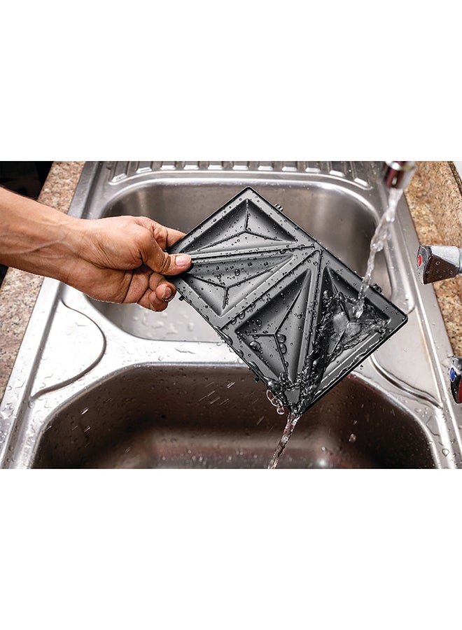 BLACK+DECKER - Sandwich & Grill Maker Non-Stick 2-in-1 Interchangeable Sandwich and Grill Maker With Indicator and Ready to Cook Lights 780 W TS2120-B5 Black and Sliver - Image 1