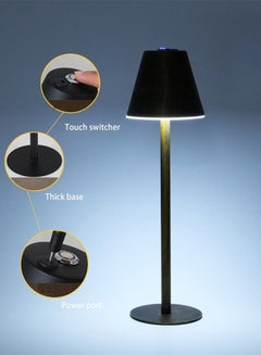 آد فيت مصباح اضاءه طاوله LED لاسلكي لطاولة المكتب USB وبطارية وقابل لاعادة الشحن أسود  - Image 4