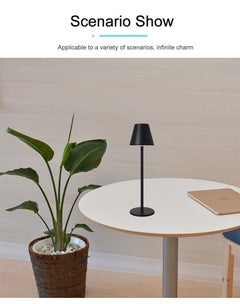 آد فيت مصباح اضاءه طاوله LED لاسلكي لطاولة المكتب USB وبطارية وقابل لاعادة الشحن أسود  - Image 5