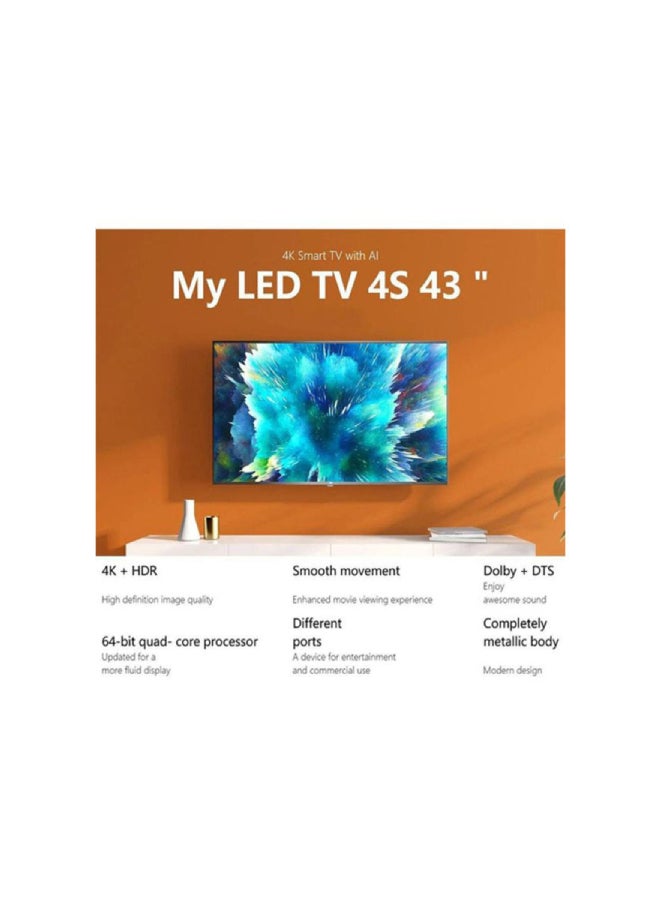 شاومي - تلفزيون ذكي أندرويد P1E مقاس 43 بوصة بدقة 4K مع نظام التشغيل Android L43M6 CC12917 أسود L43M6 أسود - Image 1