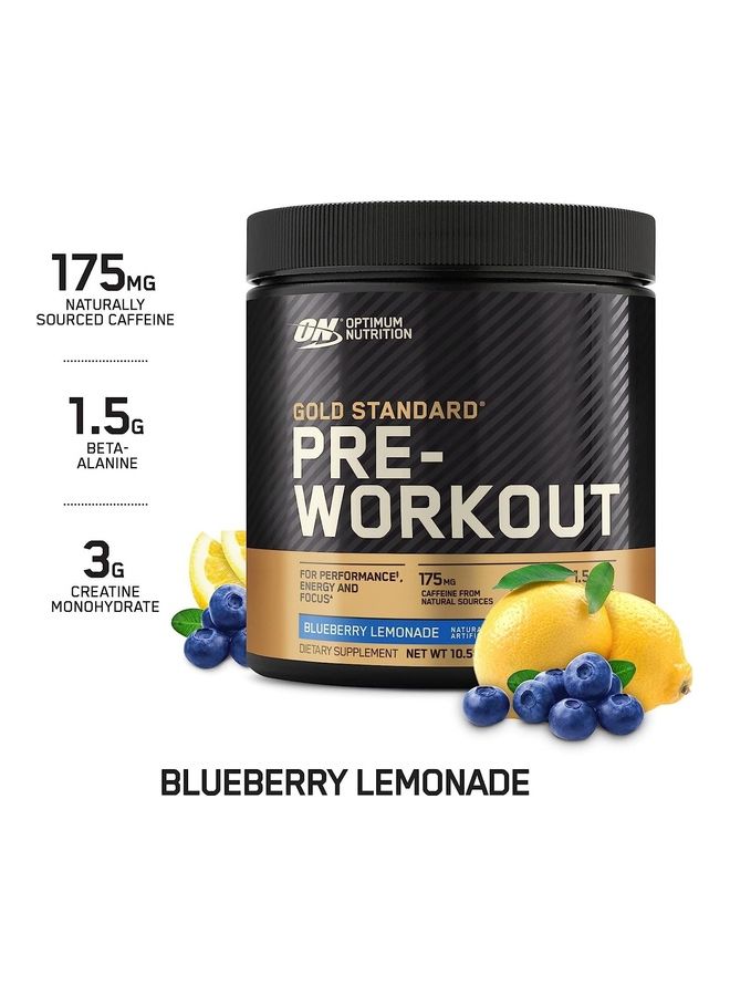 Optimum Nutrition Gold Standard Pre-Workout Blueberry Lemonade 300G 30 Servings  - Image 2