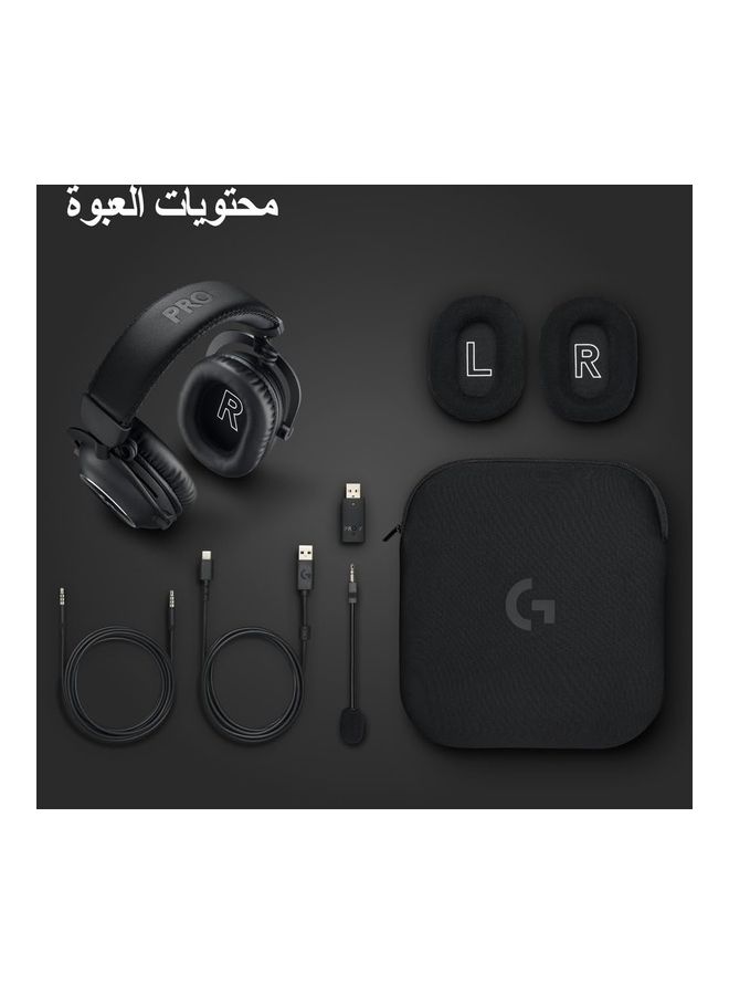 لوجيتيك سماعة الألعاب اللاسلكية Logitech G PRO X 2 LIGHTSPEED، ميكروفون بوم قابل للفصل، محركات جرافين 50 مم، DTS: X Headphone 2.0—7.1 محيطي، بلوتوث/USB/3.5 مم Aux، للكمبيوتر الشخصي، PS5، PS4، نينتندو سويتش - أسود  - Image 3