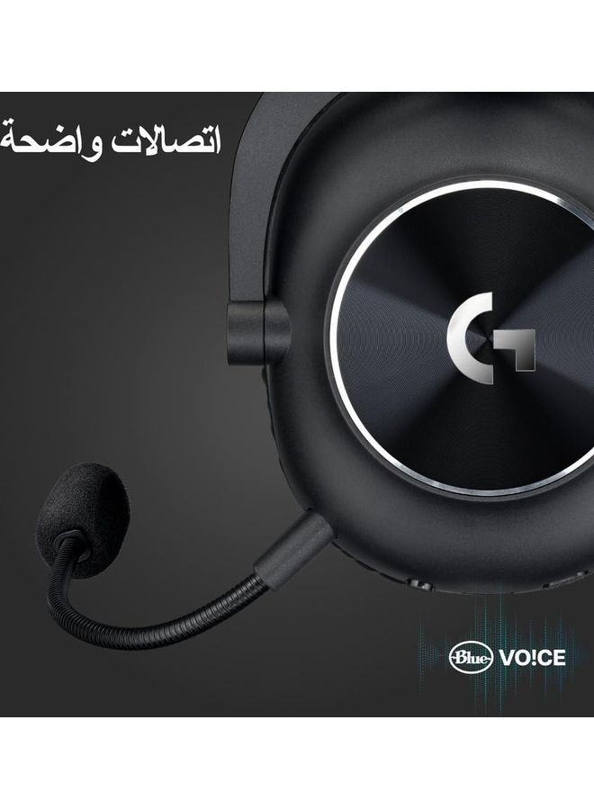 لوجيتيك سماعة الألعاب اللاسلكية Logitech G PRO X 2 LIGHTSPEED، ميكروفون بوم قابل للفصل، محركات جرافين 50 مم، DTS: X Headphone 2.0—7.1 محيطي، بلوتوث/USB/3.5 مم Aux، للكمبيوتر الشخصي، PS5، PS4، نينتندو سويتش - أسود  - Image 5