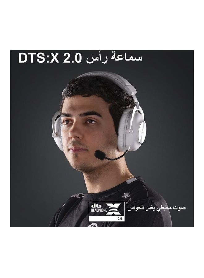 سماعة الألعاب اللاسلكية Logitech G PRO X 2 LIGHTSPEED، ميكروفون بوم قابل للفصل، محركات جرافين 50 مم، DTS: X Headphone 2.0—7.1 محيطي، بلوتوث/USB/3.5 مم Aux، للكمبيوتر الشخصي، PS5، PS4، نينتندو سويتش - أبيض - v1691646812/N53427186A_2