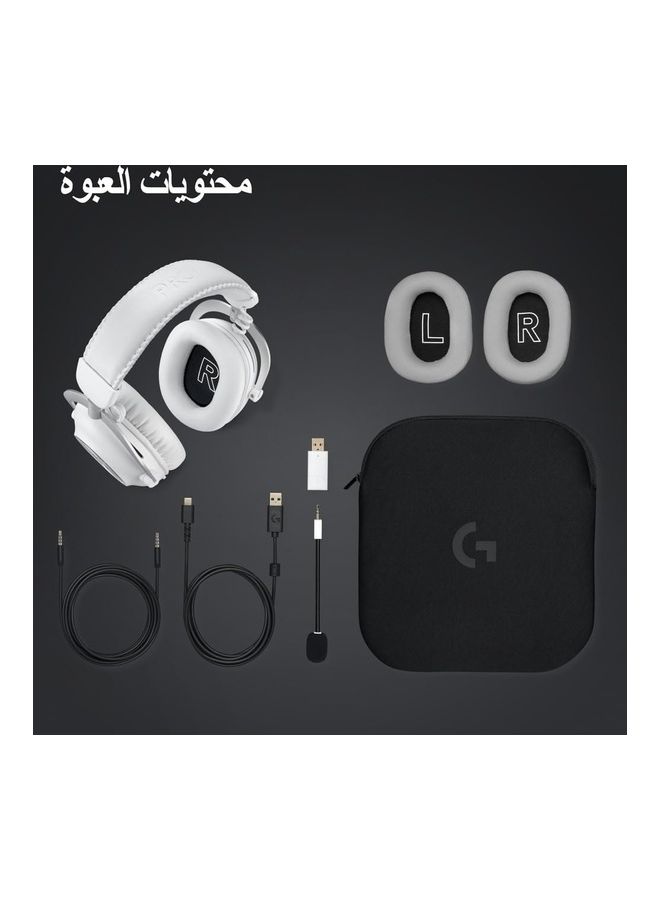 سماعة الألعاب اللاسلكية Logitech G PRO X 2 LIGHTSPEED، ميكروفون بوم قابل للفصل، محركات جرافين 50 مم، DTS: X Headphone 2.0—7.1 محيطي، بلوتوث/USB/3.5 مم Aux، للكمبيوتر الشخصي، PS5، PS4، نينتندو سويتش - أبيض - v1691646812/N53427186A_3