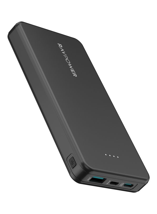 RAVPOWER - 10000 mAh PD Pioneer 10000mAh 15W 3-Port Power Bank RP-PB1215 Black - Image 1