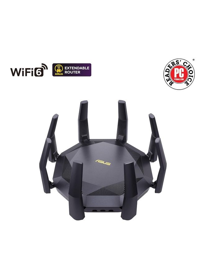 أسوس RT-AX89X (AX6000) جهاز توجيه ألعاب قابل للتمديد ثنائي النطاق 12 مجرى WiFi 6، منفذان 10 جيجا بايت، منفذ ألعاب، وضع الألعاب المحمولة، أمان الشبكة بدون اشتراك، حماية فورية، VPN  - Image 2