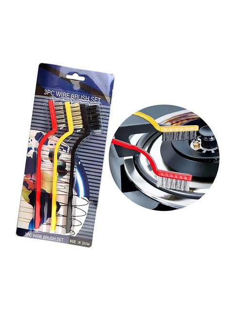 3-Piece Wire Brush Set Multicolour