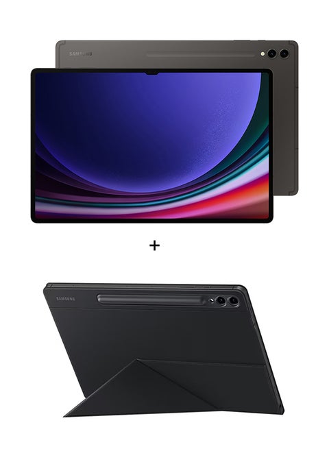 Galaxy Tab S9 Ultra Graphite، ذاكرة الوصول العشوائي (RAM) سعة 12 جيجابايت، وذاكرة الوصول العشوائي (RAM) سعة 256 جيجابايت، وواي فاي، مع غطاء ذكي للكتب - إصدار الشرق الأوسط