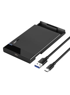 يو جرين علبة محرك أقراص صلبة خارجي بمنفذ USB C 3.1 الجيل الثاني ومحول إلى محرك أقراص SSD بمنفذ ساتا متوافق مع  بلايستيشن 4 ومحرك أقراص HDD ومحرك أقراص SSD ومنفذ ساتا I II III مقاس 9.5 مم و7 مم و2.5 بوصة بسرعة عالية 6 جيجابت في الثانية معززة ببروتوكول UASP أسود  - Image 1