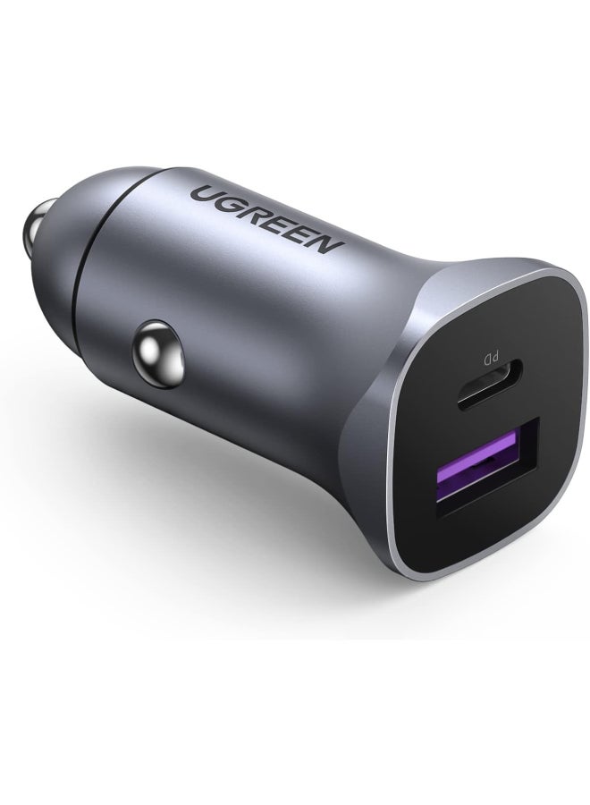 Ugreen 52.5W Car Charger Cable PD30W iPhone 15 Pro Car Charger Fast Dual USB Ports Fast Car Power Adapter Samsung 25W Car USB Charger With 1M USB C Cable for Samsung, iPhone, iPad, Huawei, Oneplus,etc Black  - Image 1