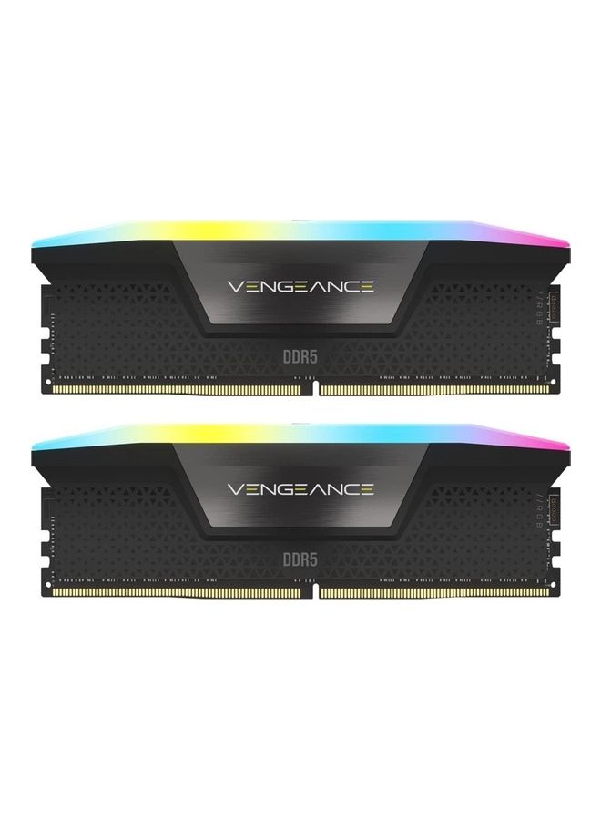 كورسير ذاكرة الوصول العشوائي Vengeance RGB DDR5 48 جيجا بايت 2x24 جيجا بايت 7000 ميجا هرتز CL40 Intel XMP iCUE المتوافقة مع ذاكرة الكمبيوتر - CMH48GX5M2B7000C40 أسود 